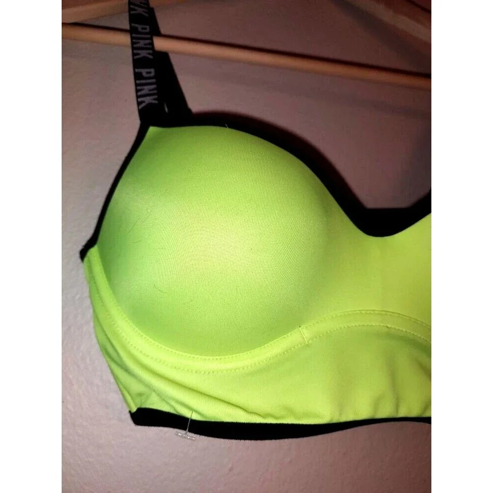 Women's PINK Victoria's Secret Ultimate Yellow Volt Push Bra Bralette Size S